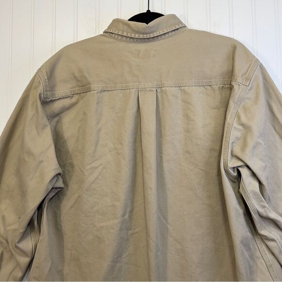 Vintage Men’s Canvas leather patch Carhartt Button up large  100% cotton - Picture 15 of 16